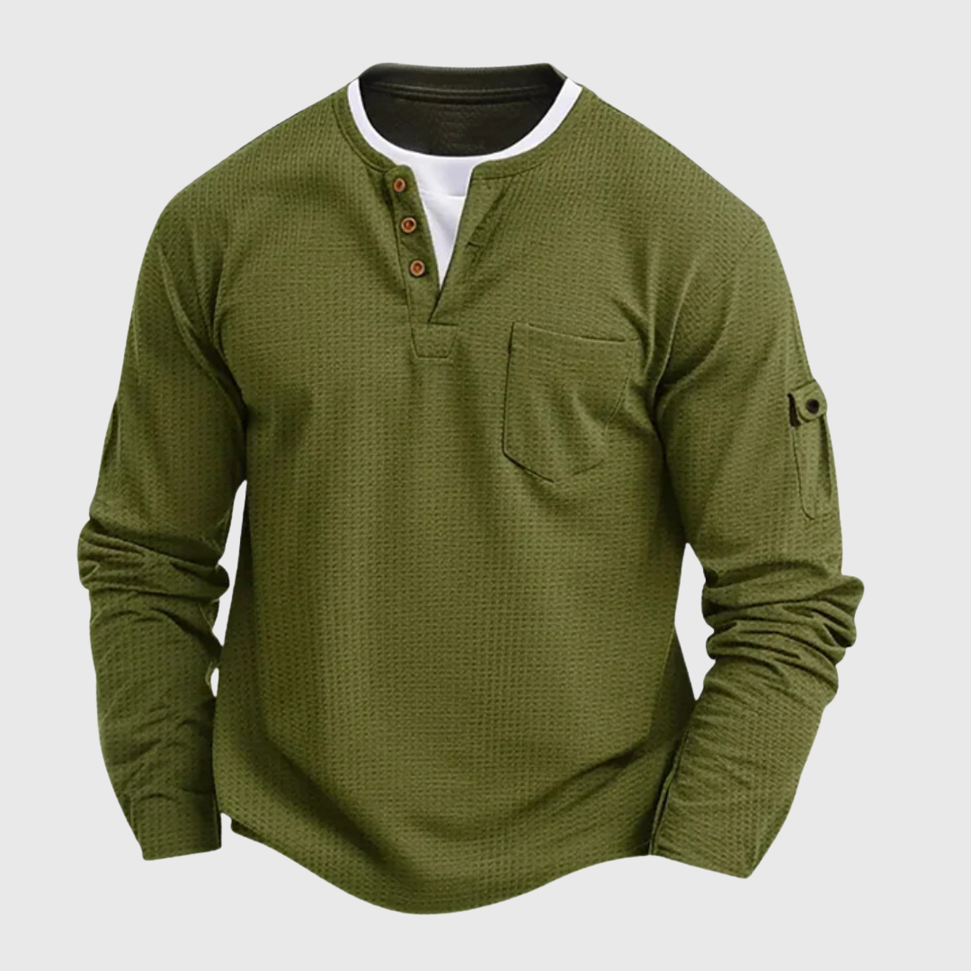 Belmonte™ | Suéter de algodón de manga larga para hombre estilo waffle
