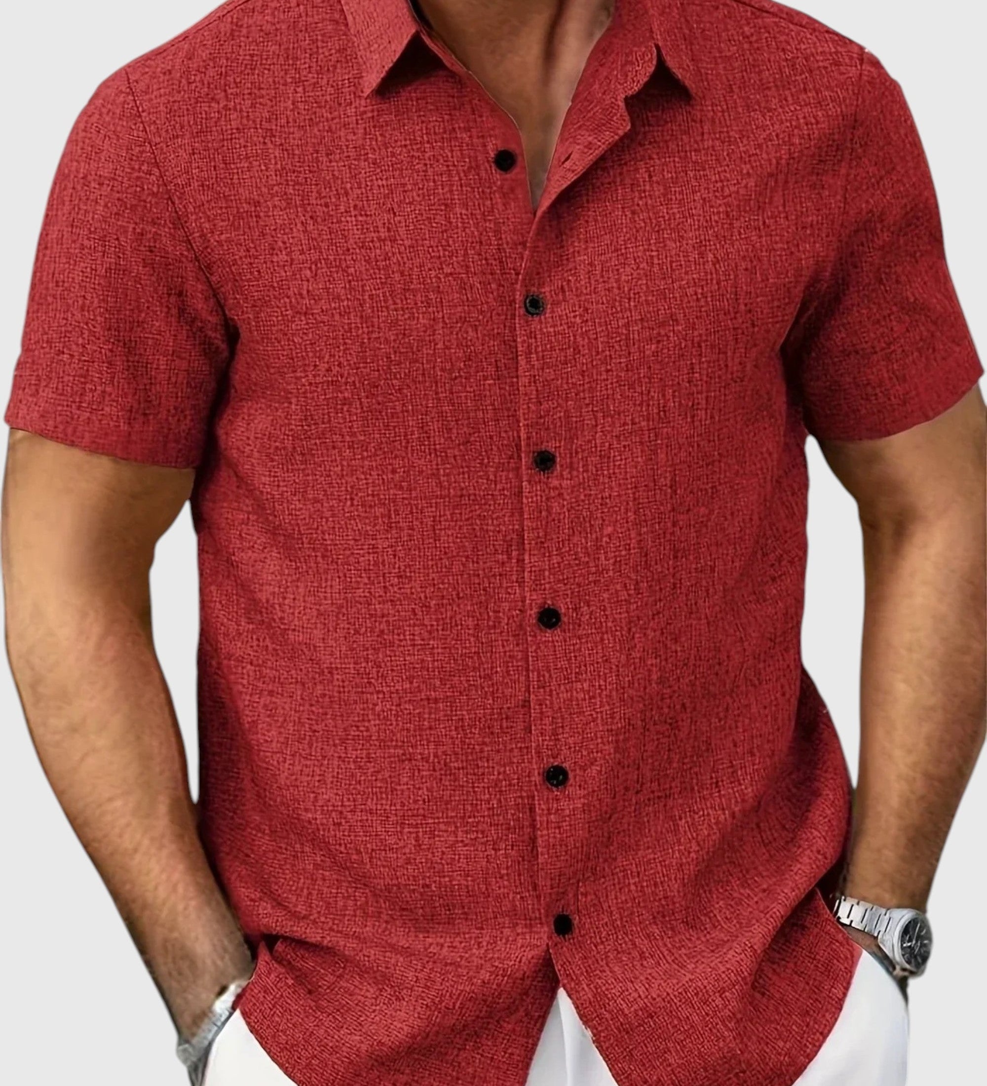 Belmonte™ | Camisa ligera de manga corta en mezcla de lino
