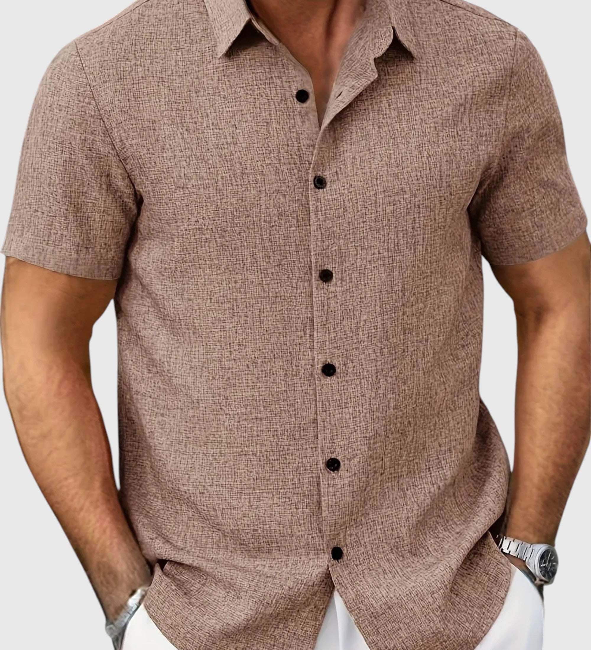 Belmonte™ | Camisa ligera de manga corta en mezcla de lino