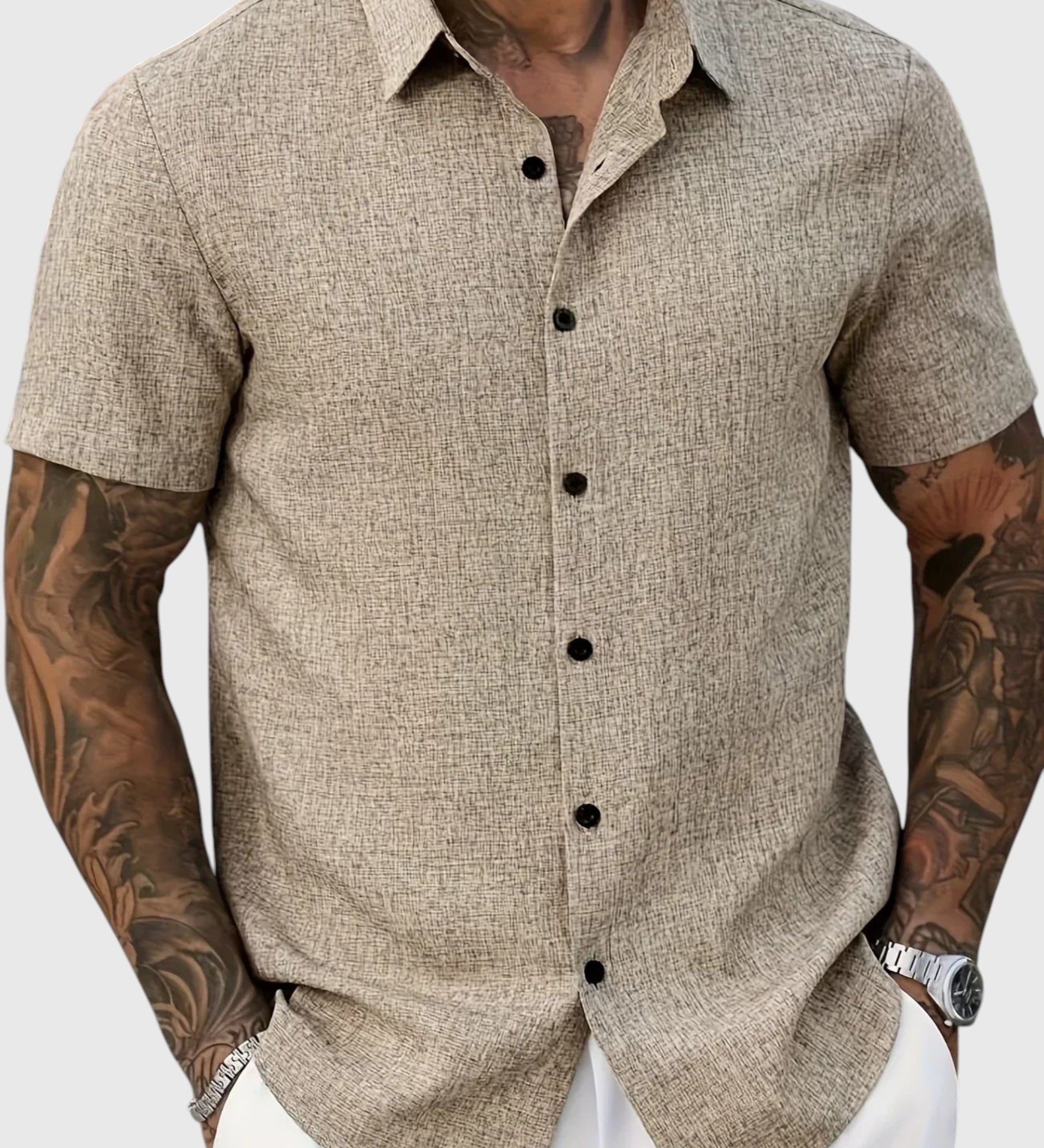 Belmonte™ | Camisa ligera de manga corta en mezcla de lino