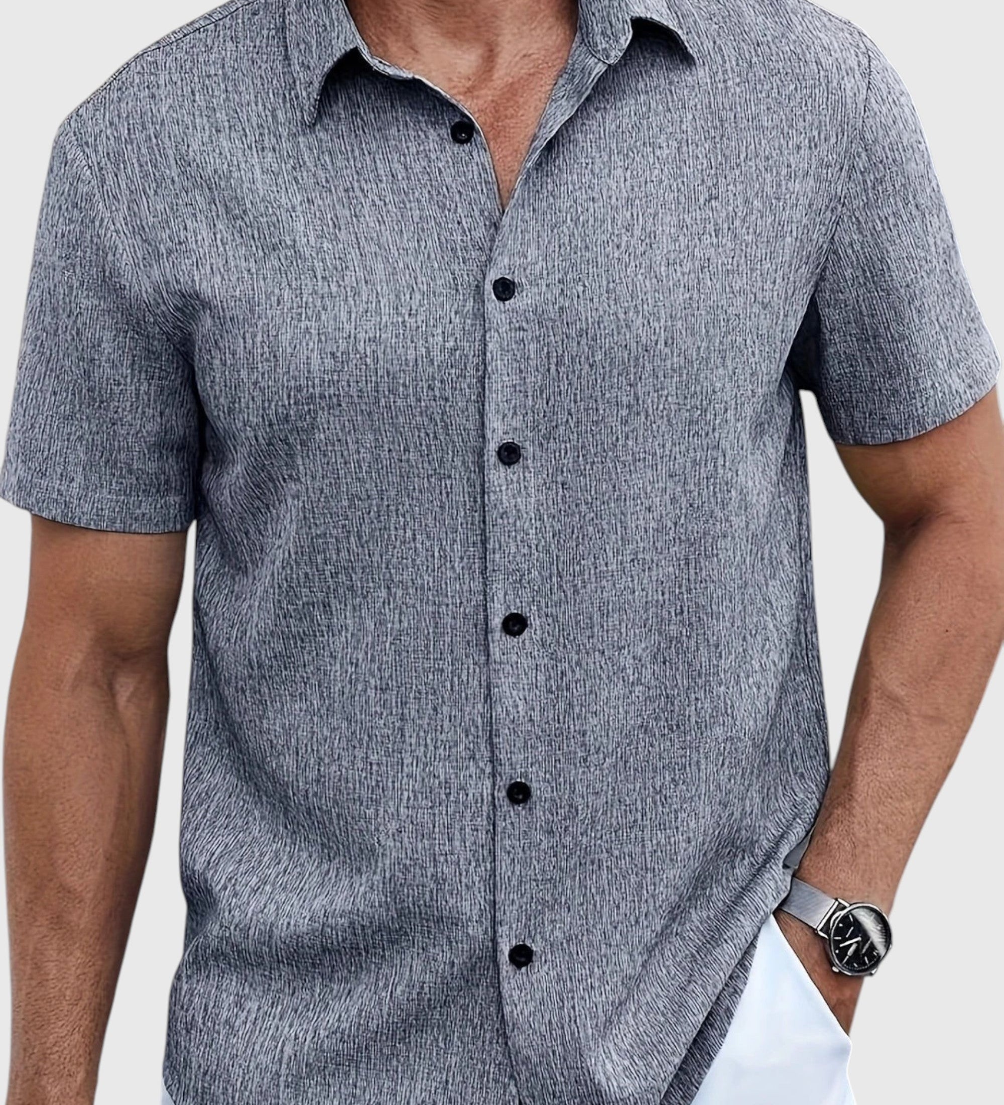 Belmonte™ | Camisa ligera de manga corta en mezcla de lino