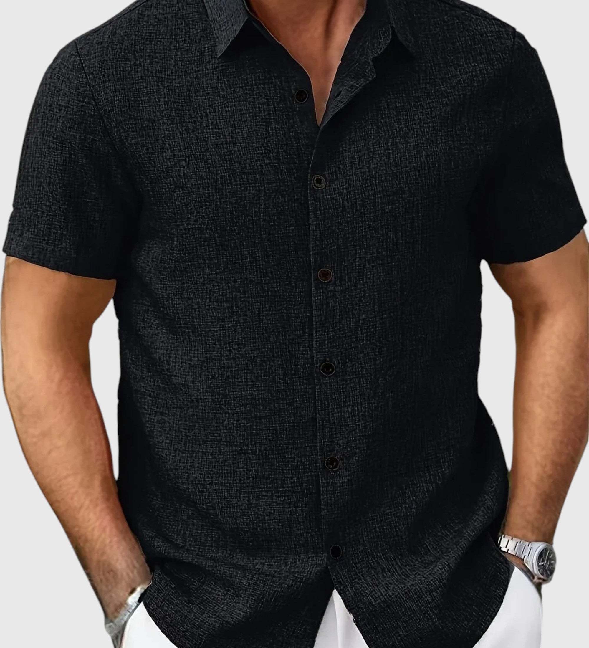 Belmonte™ | Camisa ligera de manga corta en mezcla de lino
