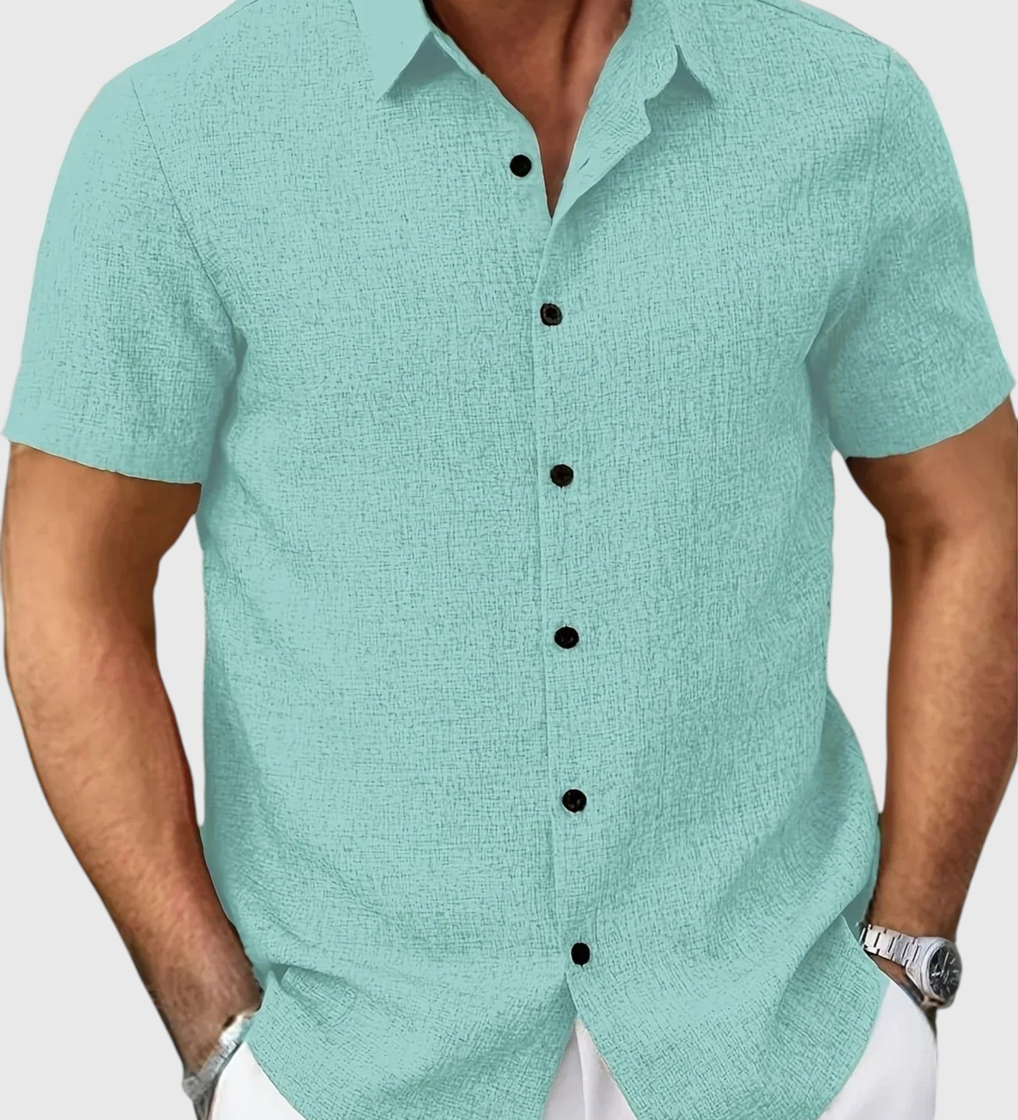 Belmonte™ | Camisa ligera de manga corta en mezcla de lino